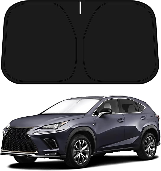 D-Lumina Windshield Sun Shade for 2015-2021 Le‘xus NX NX300h/NX300/NX200t Accessories, Front Window Sunshade Sun Visor Protector Block UV Rays Heat, Foldable 2 Layers 210T Material by D-Lumina