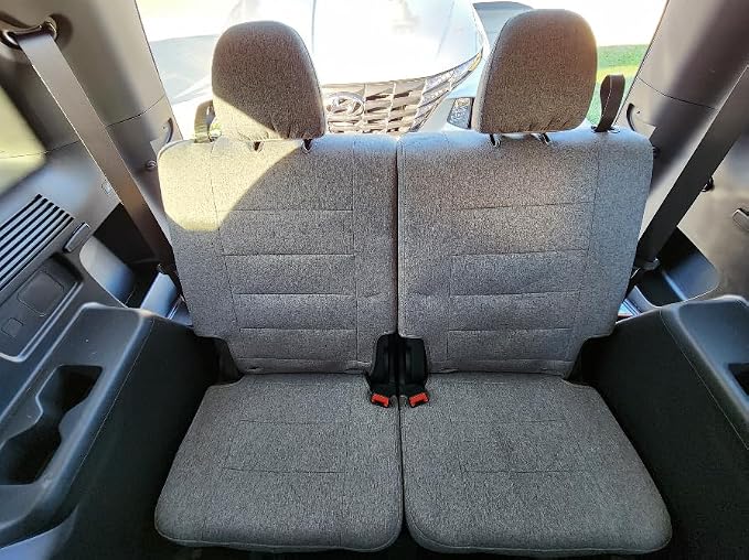 coverdream Car Seat Covers for 2024-2026 Hyundai Santa Fe,7 Seats Full Set | For 2024-2026 SE, SEL, XRT& Hybrid SEL, 2nd-Row 40/60 Split Seats W/Armrest, Polyester (Gray) - Image 9