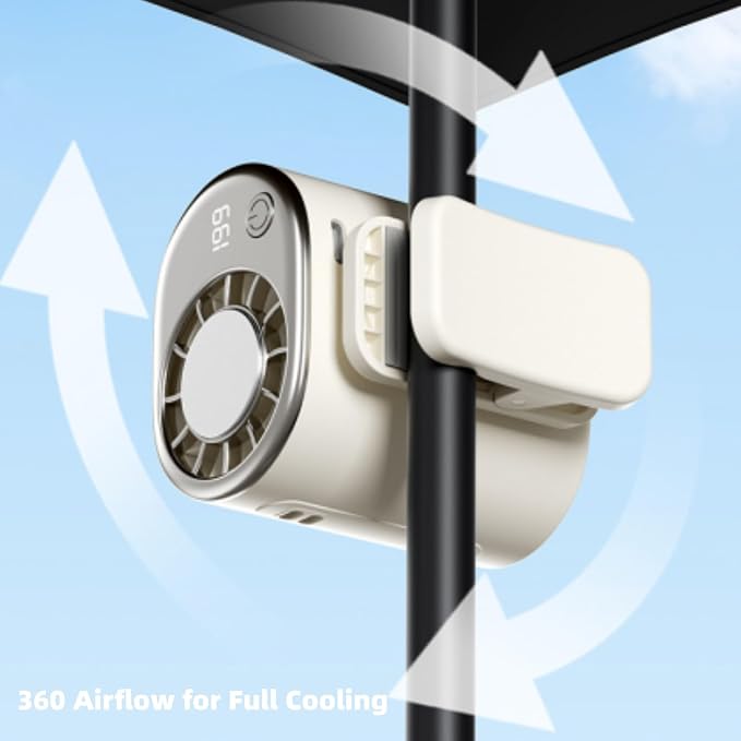 Car Clip On Air Conditioner Fan with LED Display, 2026 New Portable Air Conditioners for Car, 360° Rotation Adjustable Mini Cooling System, Hands-Free Clip on fan for Auto Vehicle - Image 2