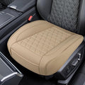 Luxury Faux Leather Car Seat Cover, Car Seats Cushion, Beige | Anti-Slip Waterproof Universal Front Bottom Seat Protector with Storage Pocket for Sedans, SUVs, Trucks, Triangular Pattern by Unknown