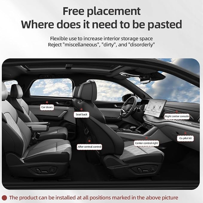 Car Seat Side Pocket Organizer - PU Leather Auto Door Console Mini Storage Bag for Keys, Phone, Sunglasses, Registration, and Documents (Dark Brown) - Image 8