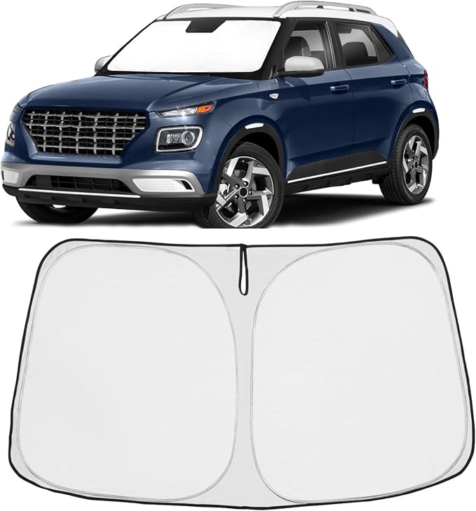 Proadsy Custom Fit Car Windshield Sun Shade for 2020-2026 Hyundai Venue | 240T Heat Shield, Drops Temp 54°F, Blocks 99% UV, Prevents Dashboard Cracking, Summer Parking & Beach Trips, Easy Twist-Fold by Proadsy