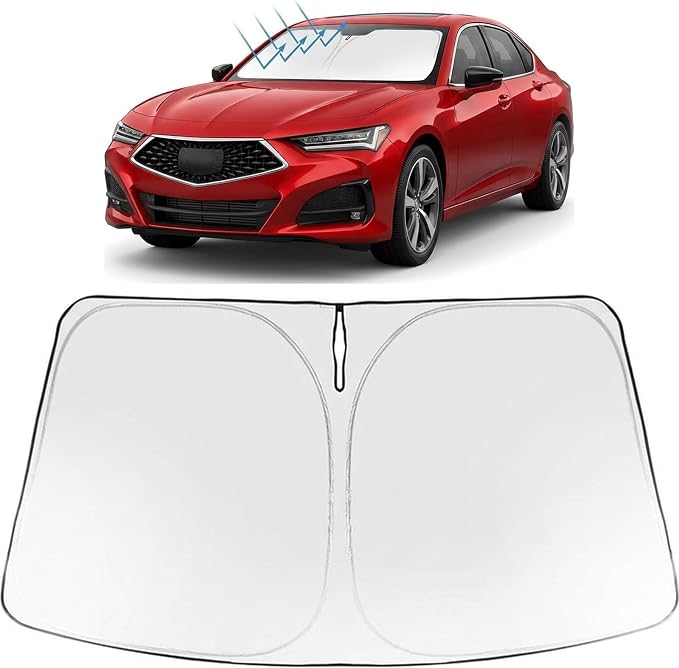 Proadsy Custom Fit 2021-2026 Acura TLX Windshield Sun Shade, Blocks Heat | 240T Heat Shield, Drops Temp 54°F, Blocks 99% UV, Prevents Dashboard Cracking, Summer Parking & Beach Trips, Easy Twist-Fold by Proadsy