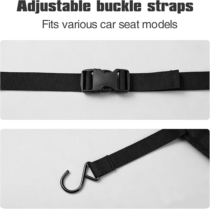 Dog Car Barrier,Backseat Pet Barrier for Cars, SUVs & Trucks, Breathable Mesh Dog Seat Divider with Adjustable Straps and Metal Hooks, Gray - Image 5