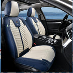 Seat Covers for Cars, Seat Covers Full Set 5 Seats, Waterproof Leather Car Seat Covers, Front and Rear Seat Covers, Universal Seat Protector Accessories for Most Vehicles-Blue&White - Image 2
