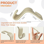 4-Pack Car Seat Hooks - 55 lb Each, Fits 0.32-0.55 in Headrest Rods | Purse holders; PP construction; tool-free setup; 360° swivel; beige; for groceries, backpacks, gym bags, and baby gear - Image 2