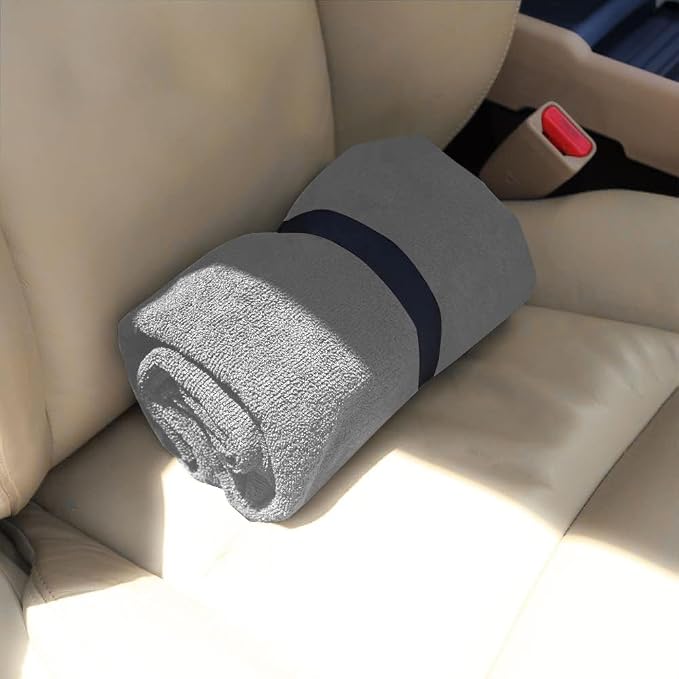 Car Seat Covers 1 Pack Grey Waterproof Towel Car Seat Cover Universal Fit for Most Trucks SUV Fitness Athletes Pets Gym and Water Sport - Image 5