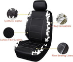 Flying Banner car seat Covers Protects Water Proof Faux Leather Carbon Fiber Fronts Cow Black - Image 3