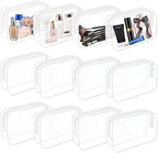 12 Pieces Clear Cosmetics Bag, Clear Zippered Cosmetic Makeup Pouch, TSA Approved Toiletry Bag for Travel, Waterproof Vinyl Plastic Organizer Case for Vacation Bathroom (White Medium) by YOQIVEXU