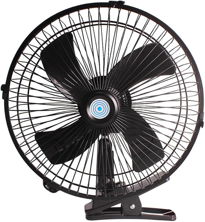 CYDZSW 12v Clip Fan for Car,10 inch Portable 90° Rotation Oscillating 12 Volt DC Desk Fan,2 Speed Car Fans that Blow Cold Air,360° Adjustment Clip on Fans for RV,Truck,SUV and Vehicles(Black) - Image 7
