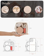 Mini Makeup Bag with Small Cosmetic Bag Travel Essentials Organizers,TSA Approved Toiletry Bag Makeup Pouch Clear Cosmetic Bags for Women,Beige - Image 4