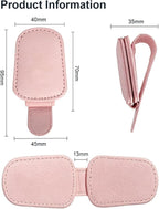 Sunglass Holder for Car, Magnetic Leather Sunglasses Clip for Car Visor, Eyeglass Hanger Clip for Car Sun Visor (Pink 2 Pack) - Image 2