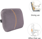 Latex Lumbar Support Pillow for Car Seat Cushion Lower Back Pain Relief | Memory Foam Suede, Thin Waist Support, Ergonomic, Office Chair, Driver Road Trip Accessories for Women Men, Grey - Image 5