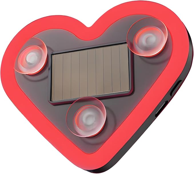 Car LED Ambient Light - Solar-Powered Heart-Shaped LED Neon Light, Wiring Free, Switchable Modes, Romantic Mood Decoration, Interior Atmosphere Lamps for Car (MHD - Red) by fccairms