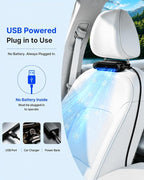 Car Fan for Front & Rear Seats, USB-Powered, Portable Seat-Mounted Cooling Fan with 3 Speeds, Quiet Brushless Motor, Baby-Friendly, Easy Installation for Cars, SUVs, Vans & Trucks - Image 2