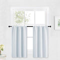 RYB HOME Kitchen Window Curtains Over Sink 36 inch Length for Cabinet | Summer Light UV Blocking, Energy Efficient, Shelf Cupboard Blinds Shades Window Coverings, W29 x L36, Greyish White, 2 Panels by RYBHOME