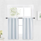 RYB HOME Kitchen Window Curtains Over Sink 36 inch Length for Cabinet | Summer Light UV Blocking, Energy Efficient, Shelf Cupboard Blinds Shades Window Coverings, W29 x L36, Greyish White, 2 Panels by RYBHOME