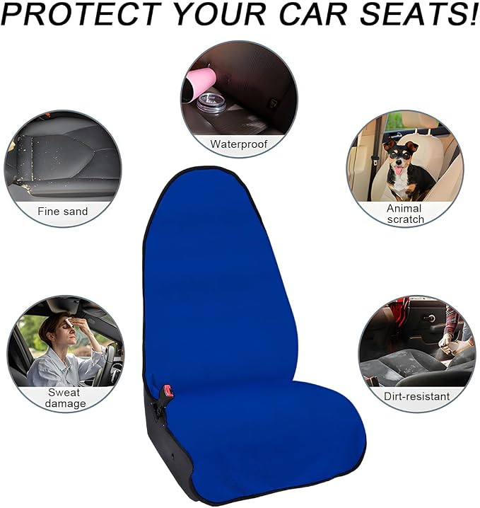 DXNQ Waterproof Car Towel Seat Cover, Sweating Non-Slip Premium Towel Carseat Cover Protector, Universal Soft Machine Washable Car Truck SUV Front Seat Cover for Gym Workout Beach Hiking (Blue) - Image 6
