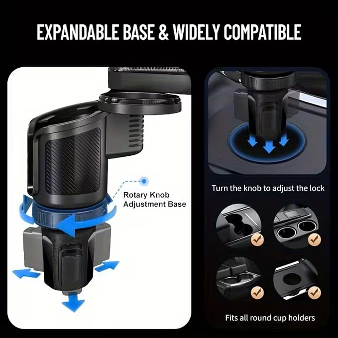 4 in 1 Car Table Tray，360° Rotation Cup Holder Tray for Car ，Mobile Phone Holder Car Cup Holder Tray ， Compatible with Vehicles, Car, Road Trip Essentials - Image 6