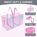 TICONN 8 Pack Extra Large Moving Bags Heavy Duty with Zippers & Carrying Handles, Durable Storage Bags Moving Boxes for Closet Organizers and Storage (8 Pack, Pink) - Image 3