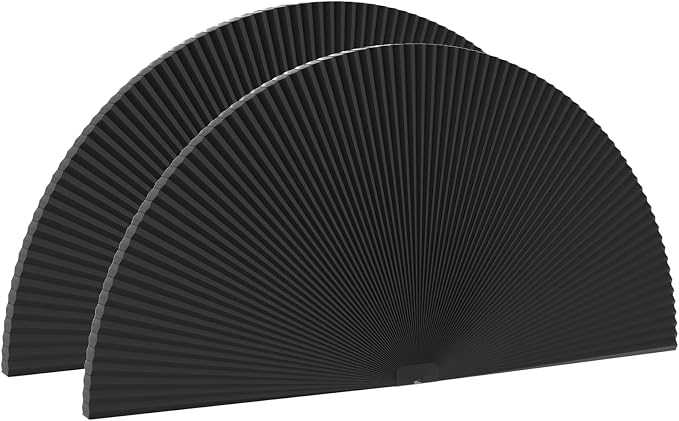 Myshade Arch Window Shades Half Circle Blackout Cellular Shades Cordless No Drill Blinds for Windows Half Moon Honeycomb Fabric No Tools Room Darkening Shades Easy Install (2PCS Black 72" W X 36" H) by MYSHADE