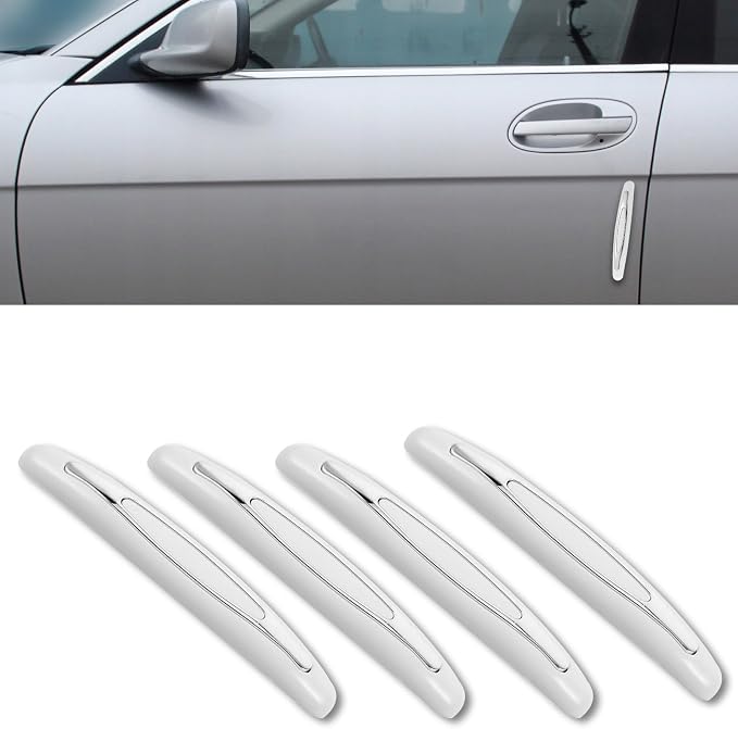 4PCS Car Door Edge Guards, Anti-Scratch Car Door Protector Trim Strip with Self Adhesive, Universal Door Guards for Cars Trucks SUVs, Exterior Car Accessories (White) by Unknown
