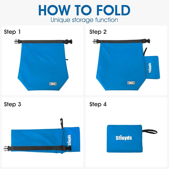 Pet Food Storage Bag Travel Dog Food Container 2PCS Collapsible Dog Travel Bowls and Zipper Side (Blue, Small) - Image 6