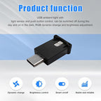 USB Type C LED Ambient Light, 8 Colors RGB Dynamic Gradient Brightness Interior Atmosphere Lamp, Mini Adjustable Car Accessories Replace Lighting Parts for Home Laptop - Image 3
