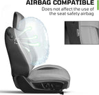 Custom Leather Car Seat Covers for Ford Mustang 2015-2023 Coupe,Gray/Black | Full Coverage Waterproof Car Seat Protector,Front & Rear Full Set,Split Backrest Compatible,Wear-Resistant,Airbag Compatible - Image 2