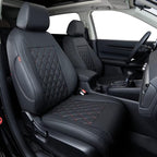 Full Set Car Seat Covers for Honda Odyssey 2011-2017,7-Seater,Faux Leather | for LX Only,2nd Row Captain Seats,Luxury Waterproof Seat Protector,Fit Like A Glove(Black-Diamond) by Coverdream