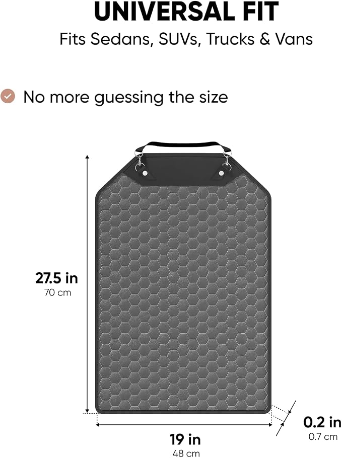 Kick Mat Back Seat Protector - Car Back Seat Cover for Kids Feet - Waterproof & Sturdy Protector for Upholstery from Dirt, Mud, Scratches and Stain (Gray) - Image 3