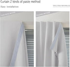 Blackout Curtains for Bedroom Sticky Curtain Blackout Window Cover Self Adhesive Curtains Rod No Drillng, 47" W X 71" L, Light Grey, 1 Panel - Image 6
