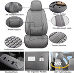 Front Seat Covers Custom Fit for Lexus ES300 1997-2003, Gray | Lumbar Support, Luxury Faux Leather, Breathable, Anti-Slip, Airbag Compatible, Waterproof, Car Seat Protectors, 1 Row 2 Seats - Image 2