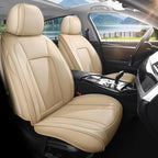 Front Seat Covers Custom Fit for Hyundai Accent 1999-2022,Beige | Luxury Faux Leather, Waterproof, Anti-Slip, Airbag Compatible, Breathable, Car Seat Protectors, 1 Row 2 Seats by Unknown