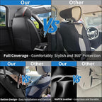 Car Seat Covers Full Set Fit For Hyundai Santa Fe 2001-2026 ,Black&Red | Premium Faux Leather, Waterproof, Anti-Slip, Airbag Compatible, Breathable, Car Seat Protectors, 2 Rows 5 Seats - Image 5