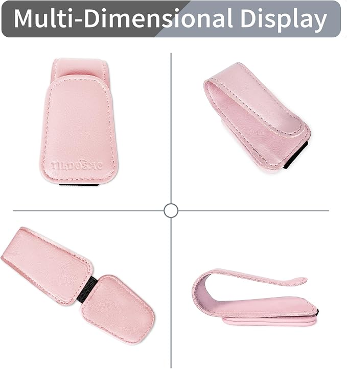 TILDOSAC Magnetic Sunglass Holder for Car Visor,Leather Glasses Holder,Vehicle Accessories Sunglasses Visor Clip for Truck 2 Pack - Image 4