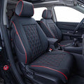 EKR Car Seat Covers for Honda HRV 2023-2027,Leatherette Full Set | Custom Fit for Honda HRV EX-L 2023-2027 Glove-Like Fit,Airbag Compatible,Easy Clean,Faux Leather(Black with Red Piping) by EKR