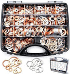 1160PCS Crush Washer Oil Drain Plug,18 Sizes Copper and Aluminum Crush Washers Assortment Kit,Automotive Oil Pan Drain Plug Gasket M6 M8 M10 M12 M14 M16 M18 M20 M22 M24 by Seamaka