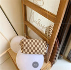 Checkered Makeup Bag for Purse, Small Travel Cosmetic Pouch,Coffee,2 Pack | Cute Zipper Makeup Organizer for Women, Travel Essentials, Toiletries, Makeup Brushes, Beauty Accessories&Bridesmaid Gifts - Image 5