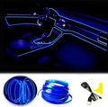 El Wire Blue Interior Car LED Strip Lights, 2M Neon Wire USB 5V with Fuse Protection for Automotive Interior Decoration, with 6mm Sewing Edge by Maxlaxer