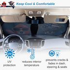 Car Windshield Sunshade, KANCOKIT Cartoon Pattern Auto Sun Shade Foldable for Front Window Sun Visor Protector UV Ray Reflector Shield to Keep Vehicle Cool Protect Kids Baby & Pets (59 x 33.5 Inch) - Image 5