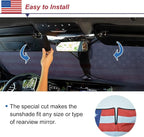 Car Windshield Sun Shade American Flag Design, KANCOKIT Foldable Car Front Window Sun Shield for SUV Truck Van, Keeps Your Vehicle Cool, Protects Dashboard from Fade and Cracks (59 x 33.5 Inch) - Image 4