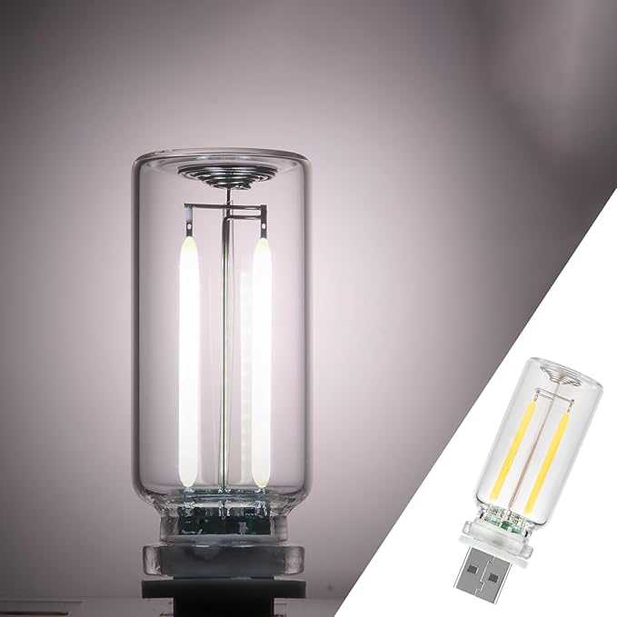1 Pack Car LED Lights Interior, USB Light for Car Decor & Bedroom, Touch Dimmable Ambient Lighting, Mini Glass Bottle Night Light for Camping Gifts-White by Unknown