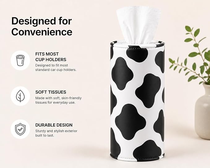 ROOMFUN Car Tissues Holder 4 Pack with Facial Tissues - Image 5