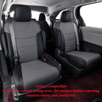 Full Set Car Seat Covers for Honda Odyssey 2018-2022,7-Seater,Faux Leather | for LX Only,2nd Row Captain Seats,Luxury Waterproof Seat Protector,Fit Like A Glove(Black/Gray) - Image 2