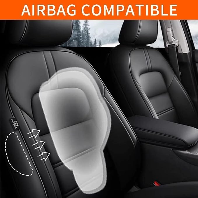 Seat Covers for Nissan Sentra: 2020 2021 2022 2023 2024 2025 S SV | Custom Fit Full Set Leather Cushion Car Seats Cover Black - Image 5