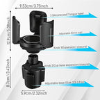 Car Cup Holder Expander, Auto Cup Organizer Expander Holder, Auto Insert Cup Holders with Adjustable Base, Automatic Car Cup Holder Expander Holds Large Water Bottles for Most Coffee Mugs - Image 2
