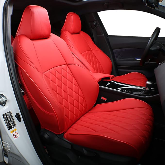 EKR Seat Covers for Honda Accord 2023 2024 2025 2026 LX(Rear Row W/Solid Backrest) Leather Car Seat Cover,Waterproof Car Seat Protectorss,Trucks Seat Covers Full Set(Red) by EKR