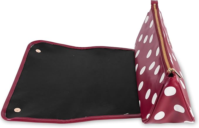 kate spade new york Hair Tool Organizer Bag, Julie Dot | Leatherette Travel Bag for Hair Dryer, Curler, Straightener, or Air Styler with Built in Heat Resistant Mat - Image 3