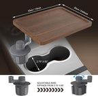 Car Tray & Car Desk for Laptop with Anti-Slip Protective Mat, 360° Rotating Wood Cup Holder Table, Eating Food, Working, Compatible with Tesla Model Y/3/S, Ford F150/Explorer/Maverick & Most Vehicles - Image 5